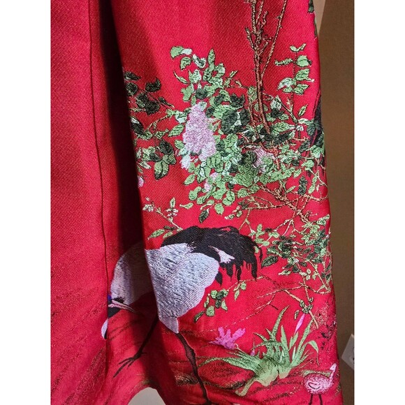 Crane print QiPao Dress size medium - Picture 4 of 9